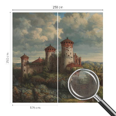 Peel and stick wallpaper mural with a romantic landscape design