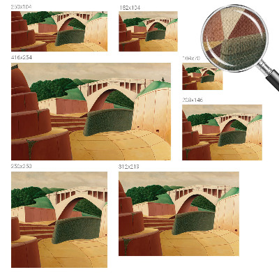 Self-adhesive wall mural with a peaceful landscape design