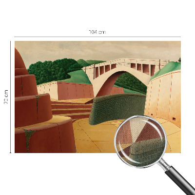 Self-adhesive wall mural with a peaceful landscape design