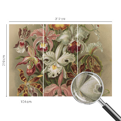 Removable wall mural with a floral elegance design