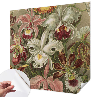 Removable wall mural with a floral elegance design