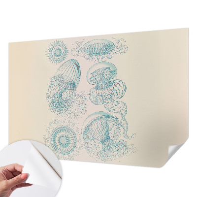 Removable wall mural wallpaper Sea jellyfish