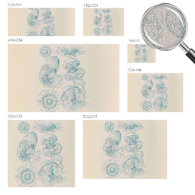 Removable wall mural wallpaper with a sea jellyfish design