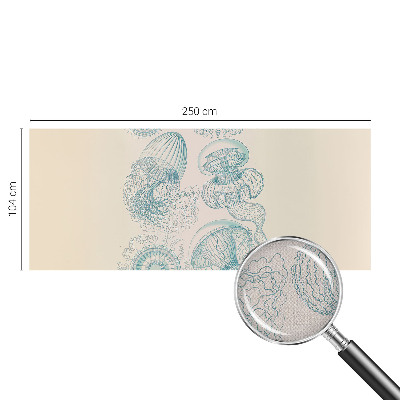 Removable wall mural wallpaper with a sea jellyfish design