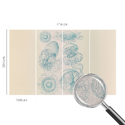 Removable wall mural wallpaper Sea jellyfish