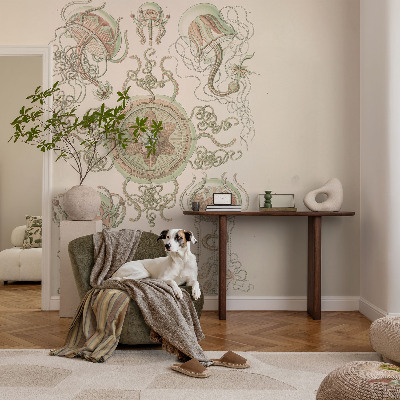 Peel and stick wall mural featuring an underwater world design for the living room