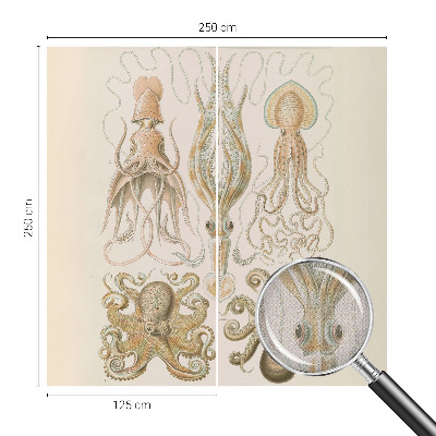 Peel and stick wall mural for bedroom featuring sea life