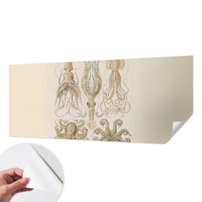 Peel and stick wall mural for bedroom featuring sea life