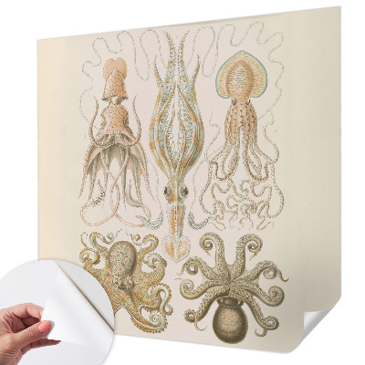 Peel and stick wall mural for bedroom featuring sea life