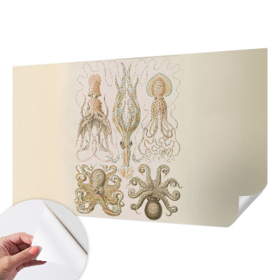 Peel and stick wall mural for bedroom featuring sea life