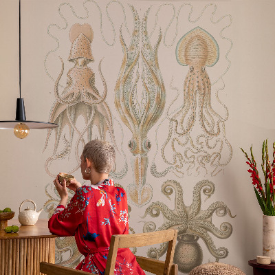 Peel and stick wall mural for bedroom featuring sea life