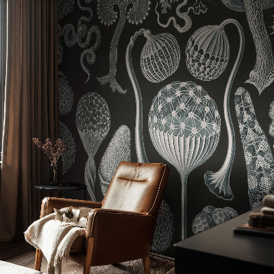 3D wall mural with a magical plants design