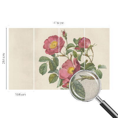 3D photo wallpaper mural with a rose motif