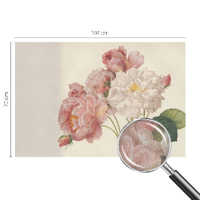 Nursery wall mural with a romantic roses motif