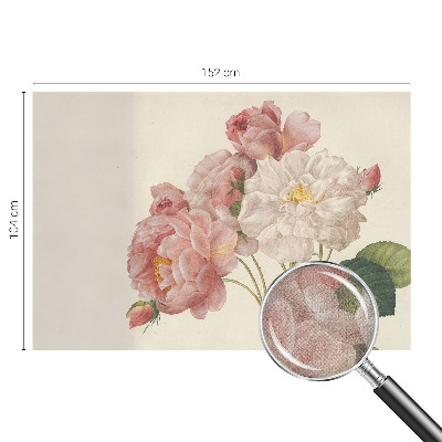 Nursery wall mural with a romantic roses motif