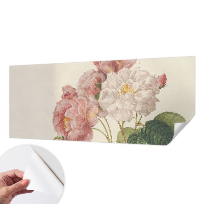 Nursery wall mural with a romantic roses motif