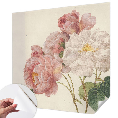Nursery wall mural with a romantic roses motif