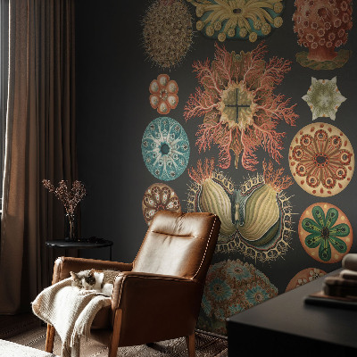 Peel and stick wall mural for living room with a sea-inspired design