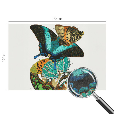 Baby room wall mural with colorful butterflies
