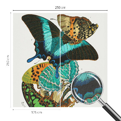 Baby room wall mural with colorful butterflies