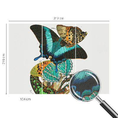 Baby room wall mural with colorful butterflies