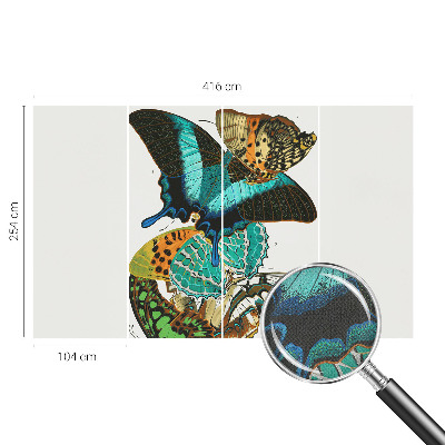 Baby room wall mural with colorful butterflies
