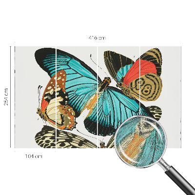 Peel and stick wall mural with a colorful butterfly design