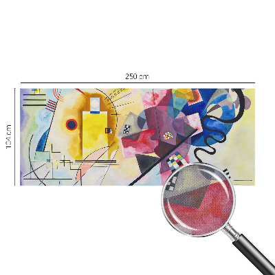 Peel and stick wallpaper mural with a colorful abstract design