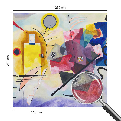 Peel and stick wallpaper mural with a colorful abstract design