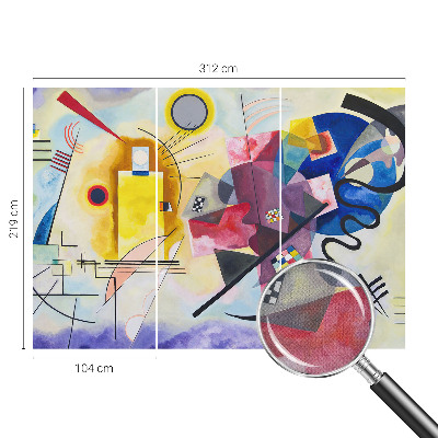 Peel and stick wallpaper mural with a colorful abstract design