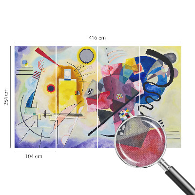 Peel and stick wallpaper mural with a colorful abstract design