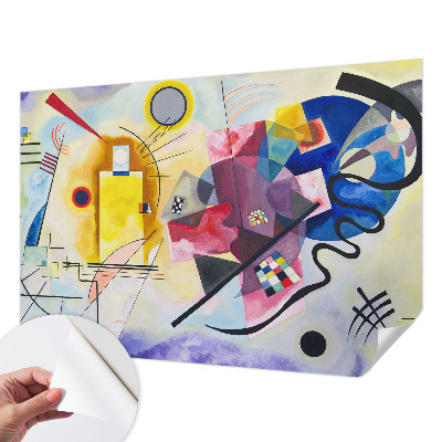 Peel and stick wallpaper mural with a colorful abstract design