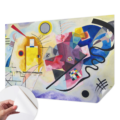 Peel and stick wallpaper mural with a colorful abstract design