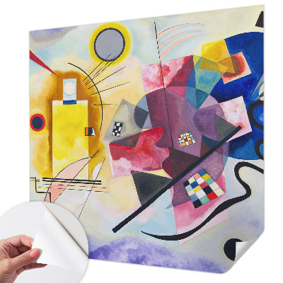 Peel and stick wallpaper mural with a colorful abstract design