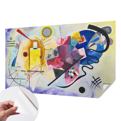 Peel and stick wallpaper mural with a colorful abstract design