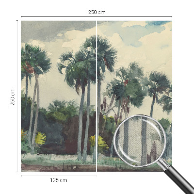 Self-adhesive photo wallpaper with an exotic palm tree motif
