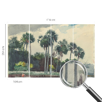 Self-adhesive photo wallpaper with an exotic palm tree motif