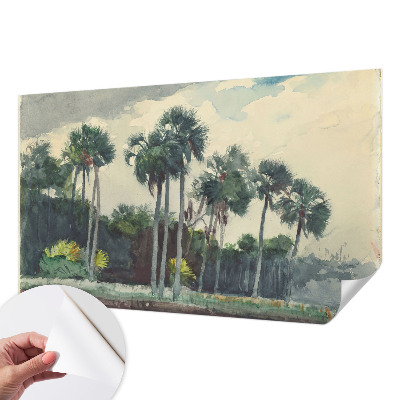 Self-adhesive photo wallpaper with an exotic palm tree motif