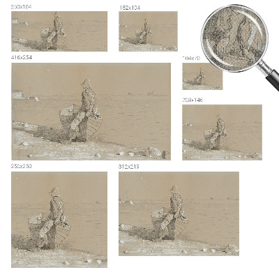 Stick-on wall mural with a nostalgic scene