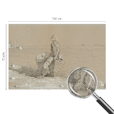 Stick-on wall mural with a nostalgic scene