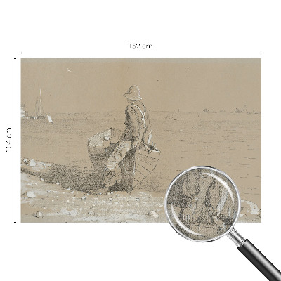 Stick-on wall mural with a nostalgic scene