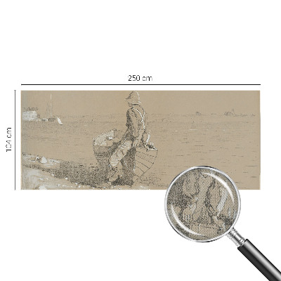 Stick-on wall mural with a nostalgic scene