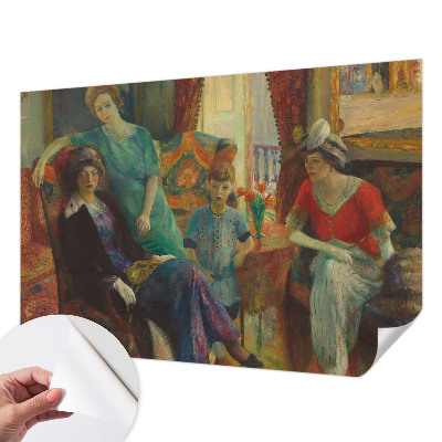 Removable wall mural wallpaper with a classic elegant design