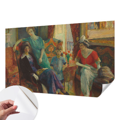 Removable wall mural wallpaper with a classic elegant design
