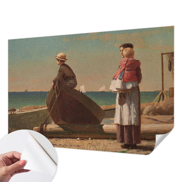 3D wall mural with a seaside scene