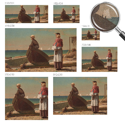 3D wall mural with a seaside scene