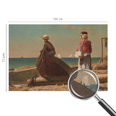3D wall mural with a seaside scene