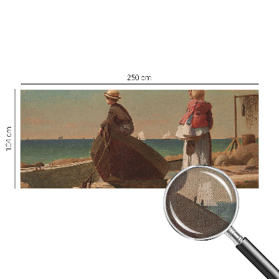 3D wall mural with a seaside scene