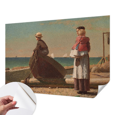3D wall mural with a seaside scene