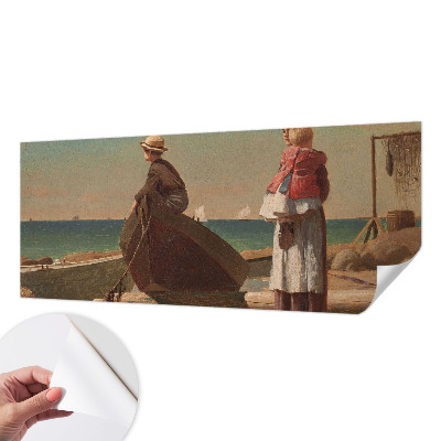 3D wall mural with a seaside scene